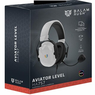 Foto 6 | Audifonos Diadema Gamer Balam Rush Aviator Level Ha757 Microfono 3.5 + Usb Rgb Blanco Br-941174