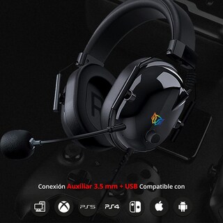 Foto 4 | Audifonos Diadema Gamer Balam Rush Aviator Level Ha757 Microfono 3.5 + Usb Rgb Negro Br-941167