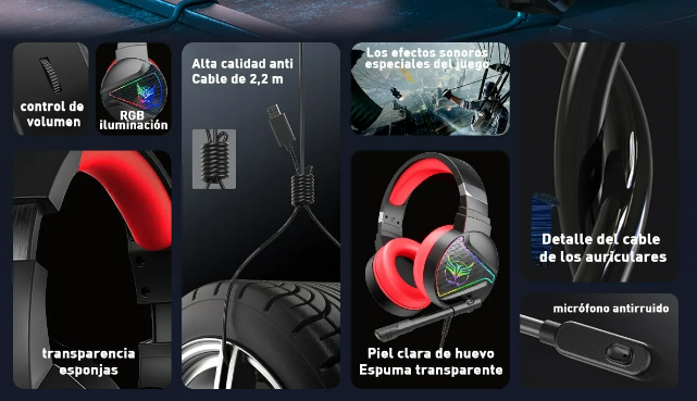 Foto 5 pulgar | Xtellar Auriculares Gamer Premium Con Micrófono Hd  Rgb Dinámico  Compatibilidad Universal Para Pc  Xbox  Ps4