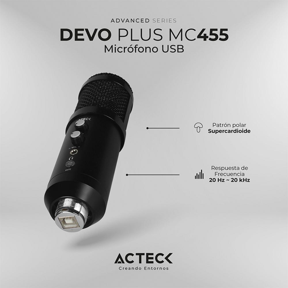 Foto 5 pulgar | Microfono Gamer Actcek Devo Plus Mc455 Tripie Usb-c Ac-936446 Color Negro