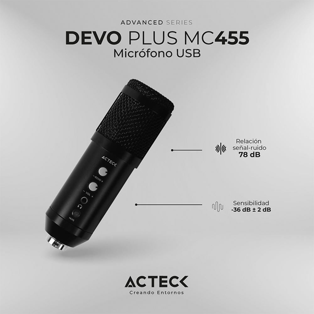 Foto 6 pulgar | Microfono Gamer Actcek Devo Plus Mc455 Tripie Usb-c Ac-936446 Color Negro