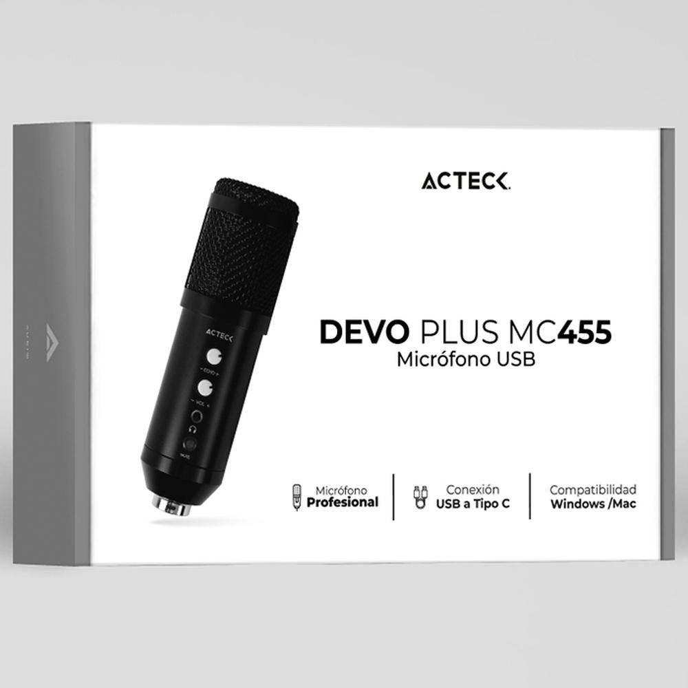 Foto 7 pulgar | Microfono Gamer Actcek Devo Plus Mc455 Tripie Usb-c Ac-936446 Color Negro