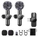 Micrófono Inalámbrico Solapa para iPhone Android 2 Pzs