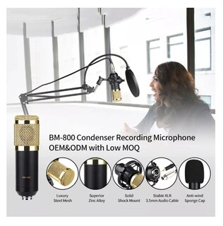 Foto 4 | Kit de Micrófono Condensador Dorado con Soporte para Brazo - Venta Internacional
