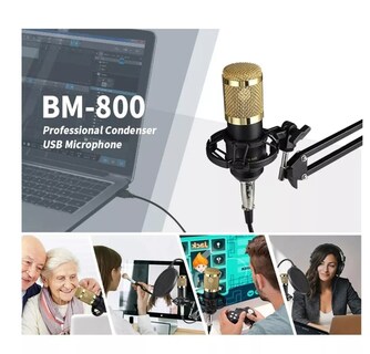 Foto 6 | Kit de Micrófono Condensador Dorado con Soporte para Brazo - Venta Internacional