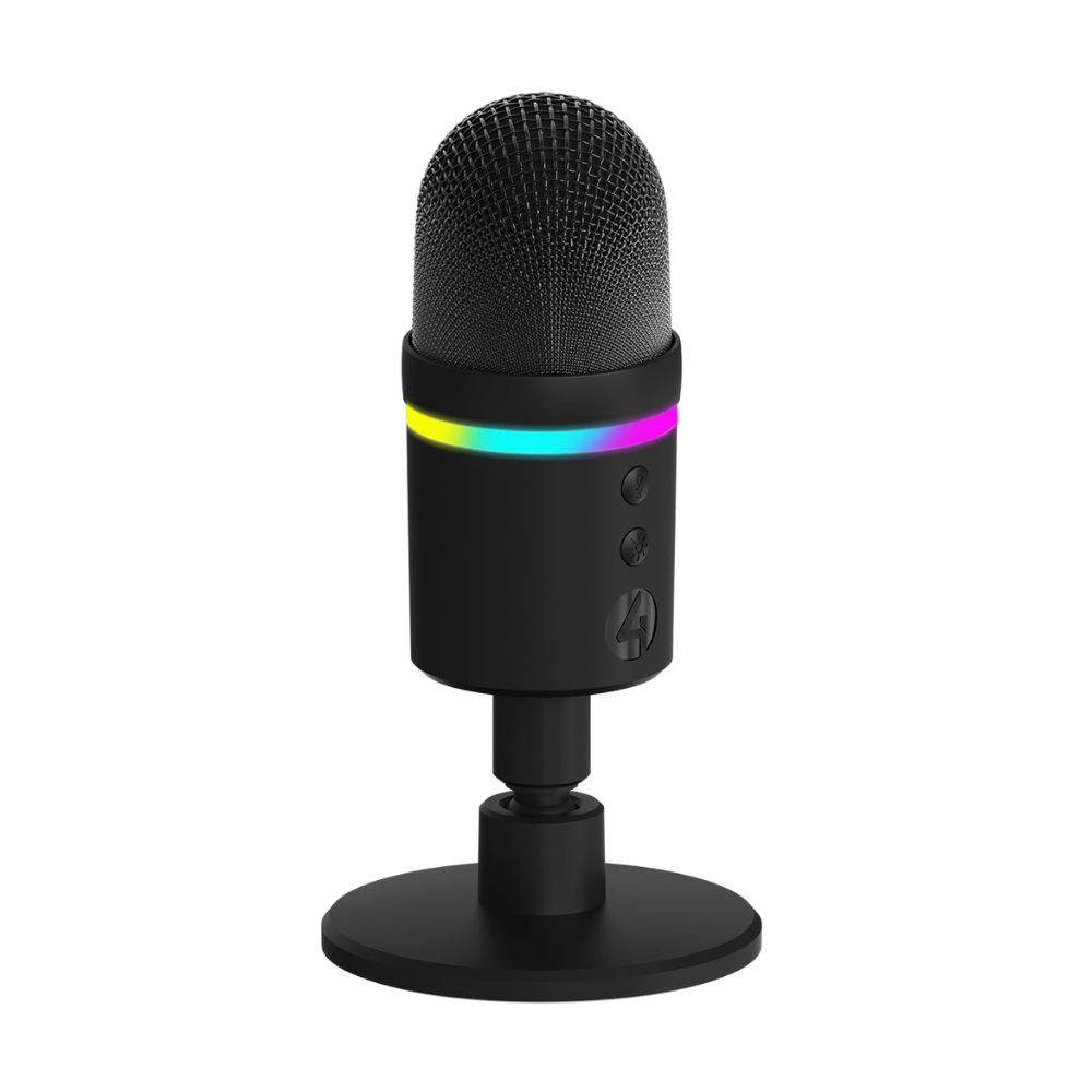 Foto 2 | Micrófono Streaming 4gamers: Usb Con Luz Led Rgb, Supercardioide, Cancelación De Ruido - Negro