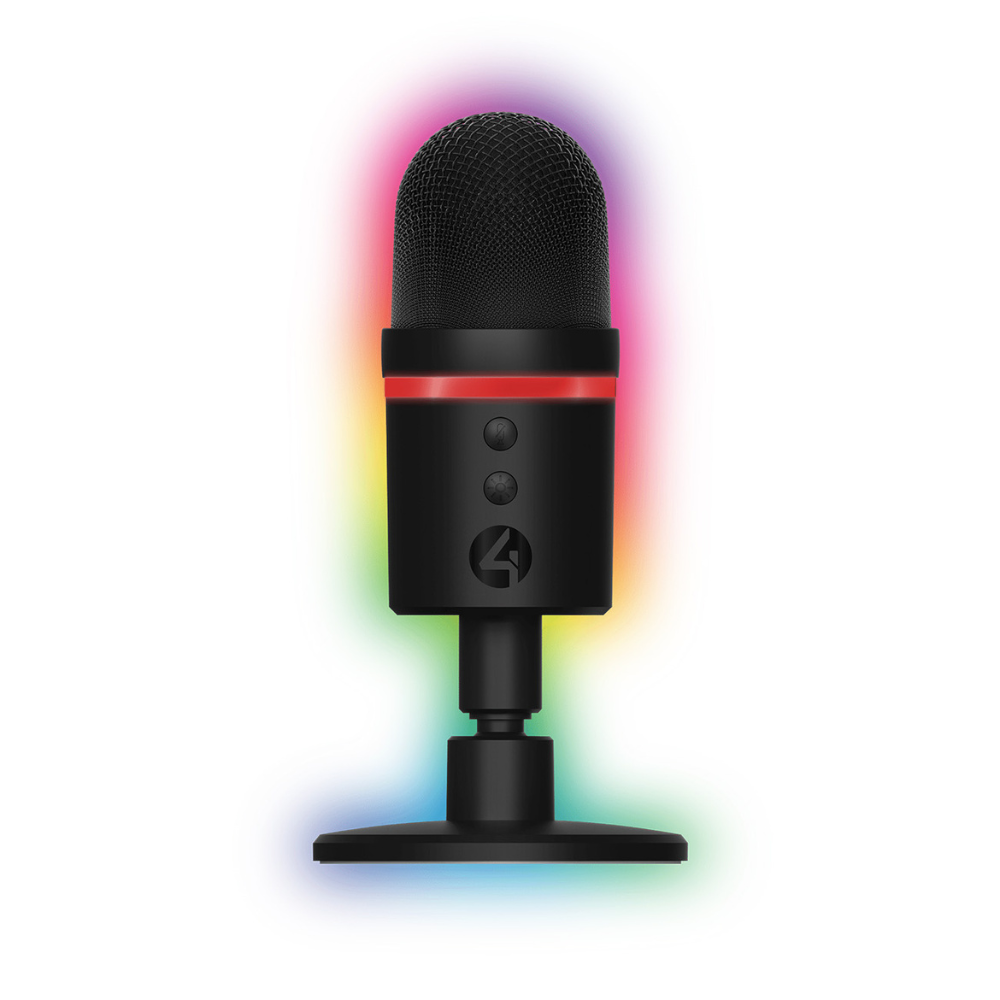Foto 3 | Micrófono Streaming 4gamers: Usb Con Luz Led Rgb, Supercardioide, Cancelación De Ruido - Negro
