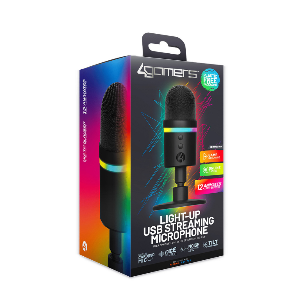 Foto 4 | Micrófono Streaming 4gamers: Usb Con Luz Led Rgb, Supercardioide, Cancelación De Ruido - Negro