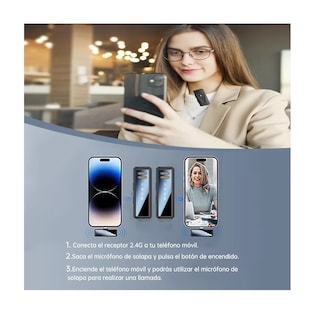 Foto 3 | Micrófono Inalámbrico Solapa Para Iphone Y Android Lightning Eo Safe Imports Esi-16092 Azul