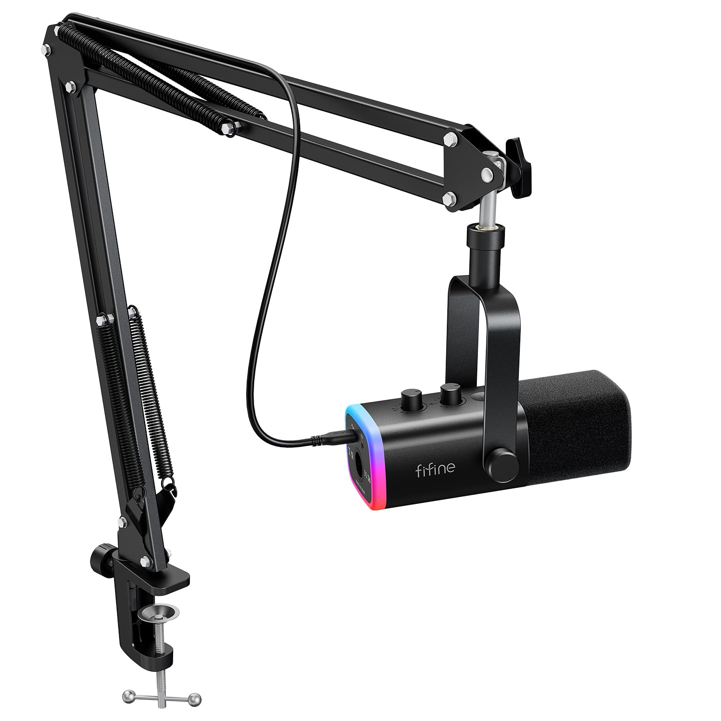 Set De Micrófonos Para Juegos Fifine Xlr/usb Am8t Con Soporte Boom Arm - Venta Internacional.