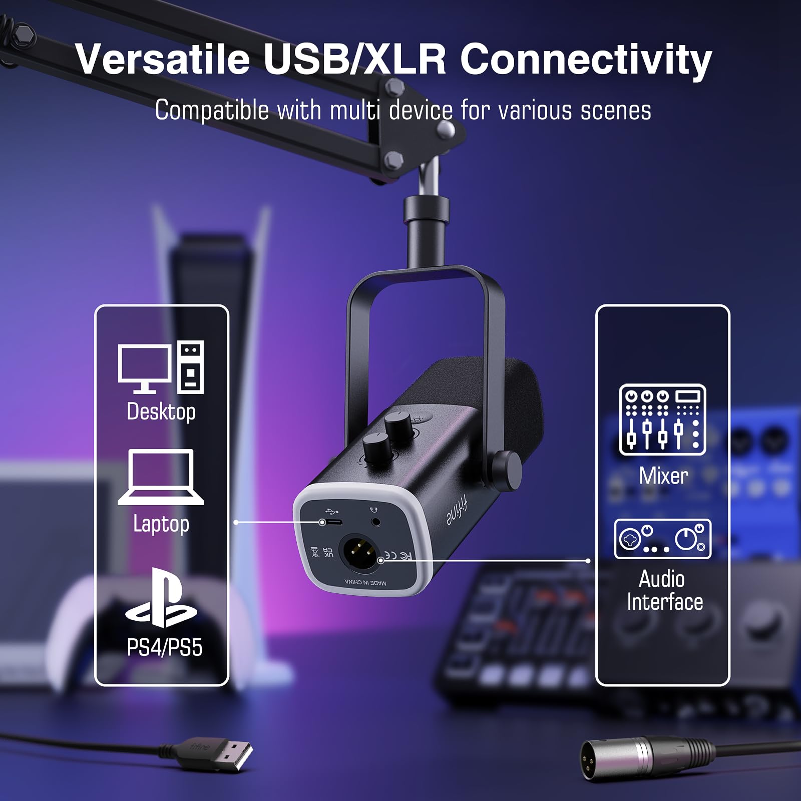 Foto 4 | Set De Micrófonos Para Juegos Fifine Xlr/usb Am8t Con Soporte Boom Arm - Venta Internacional.