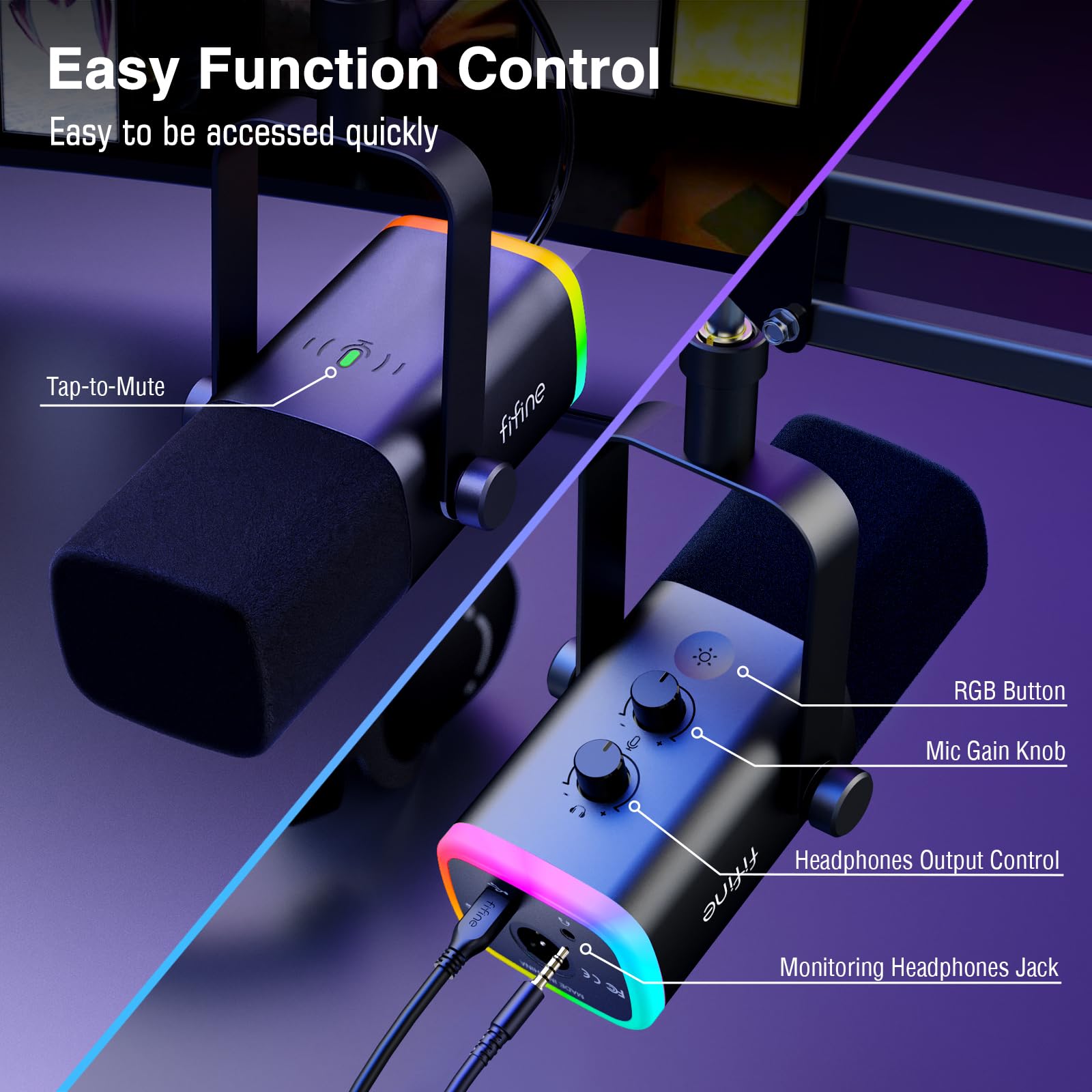 Foto 7 | Set De Micrófonos Para Juegos Fifine Xlr/usb Am8t Con Soporte Boom Arm - Venta Internacional.