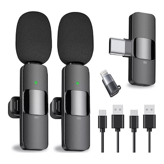 Foto 2 | Set 2pcs Micrófono Inalámbrico Para Iphone Ipad Android Eo Safe Imports Esi-4982-1 Negro