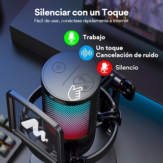 Foto 3 | Micrófono Pc Gamer, Micrófono Usb Stream Podcast Eo Safe Imports Esi-14629-1 Negro