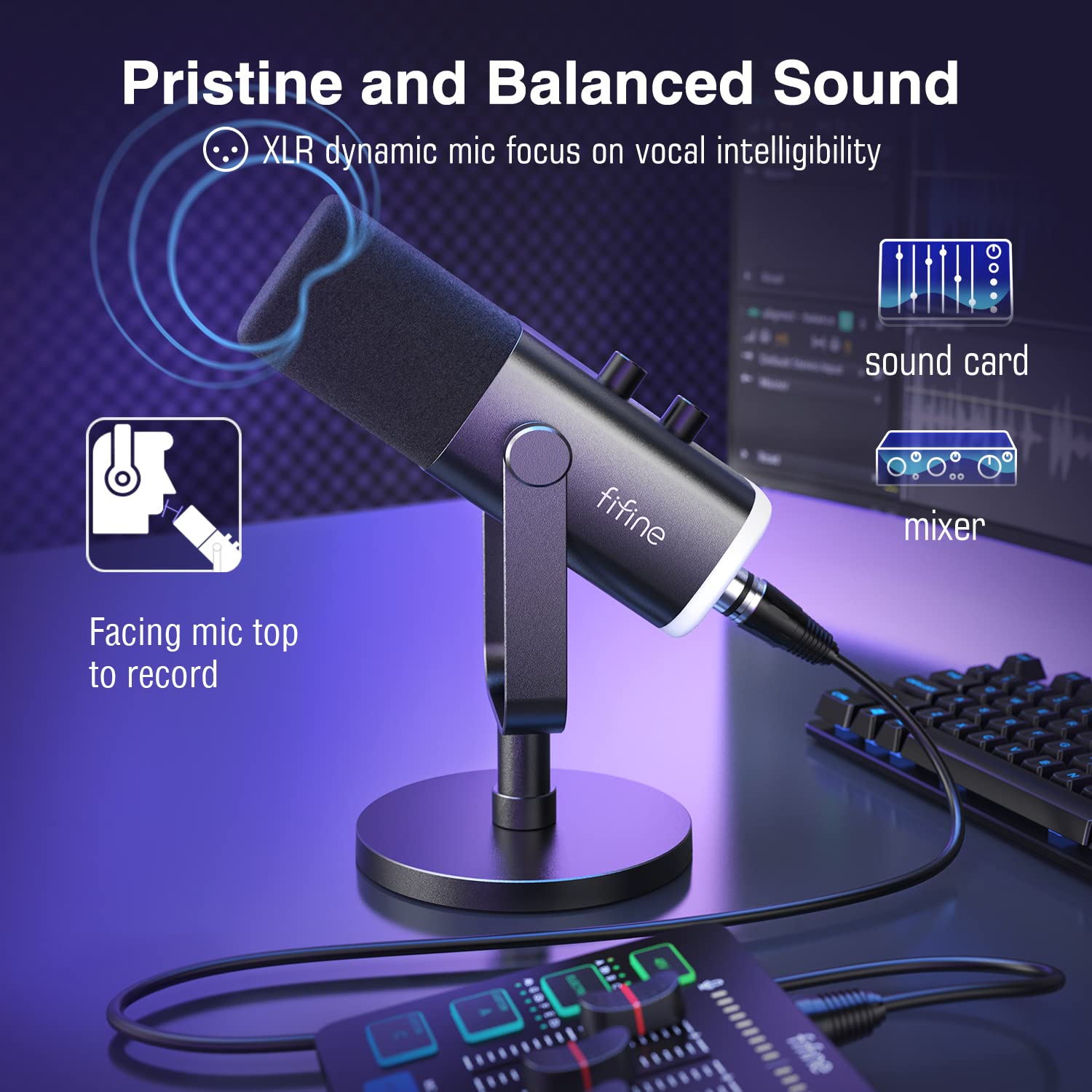 Foto 4 pulgar | Micrófono Fifine Am8 Xlr/usb Dinámico Para Grabación De Podcasts - Venta Internacional.