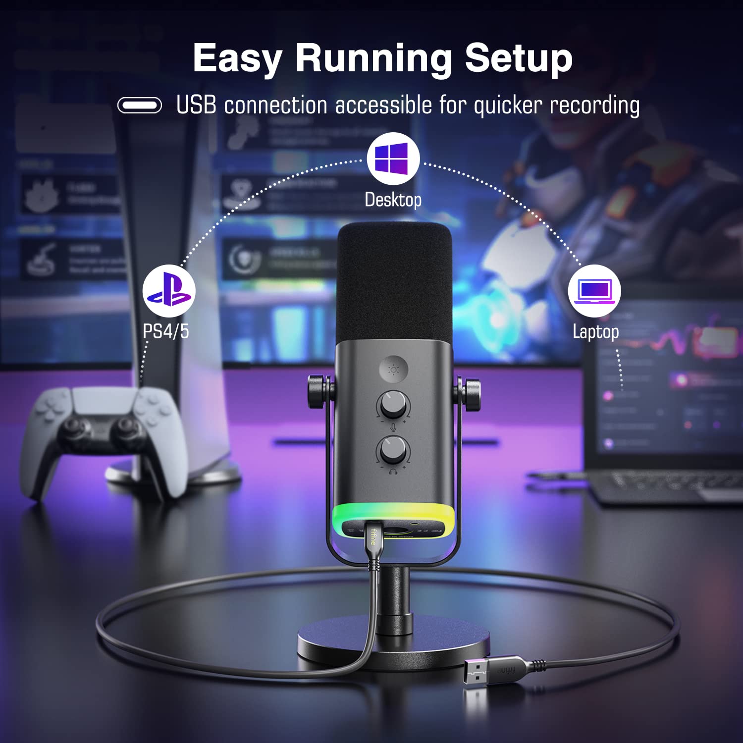 Foto 5 pulgar | Micrófono Fifine Am8 Xlr/usb Dinámico Para Grabación De Podcasts - Venta Internacional.