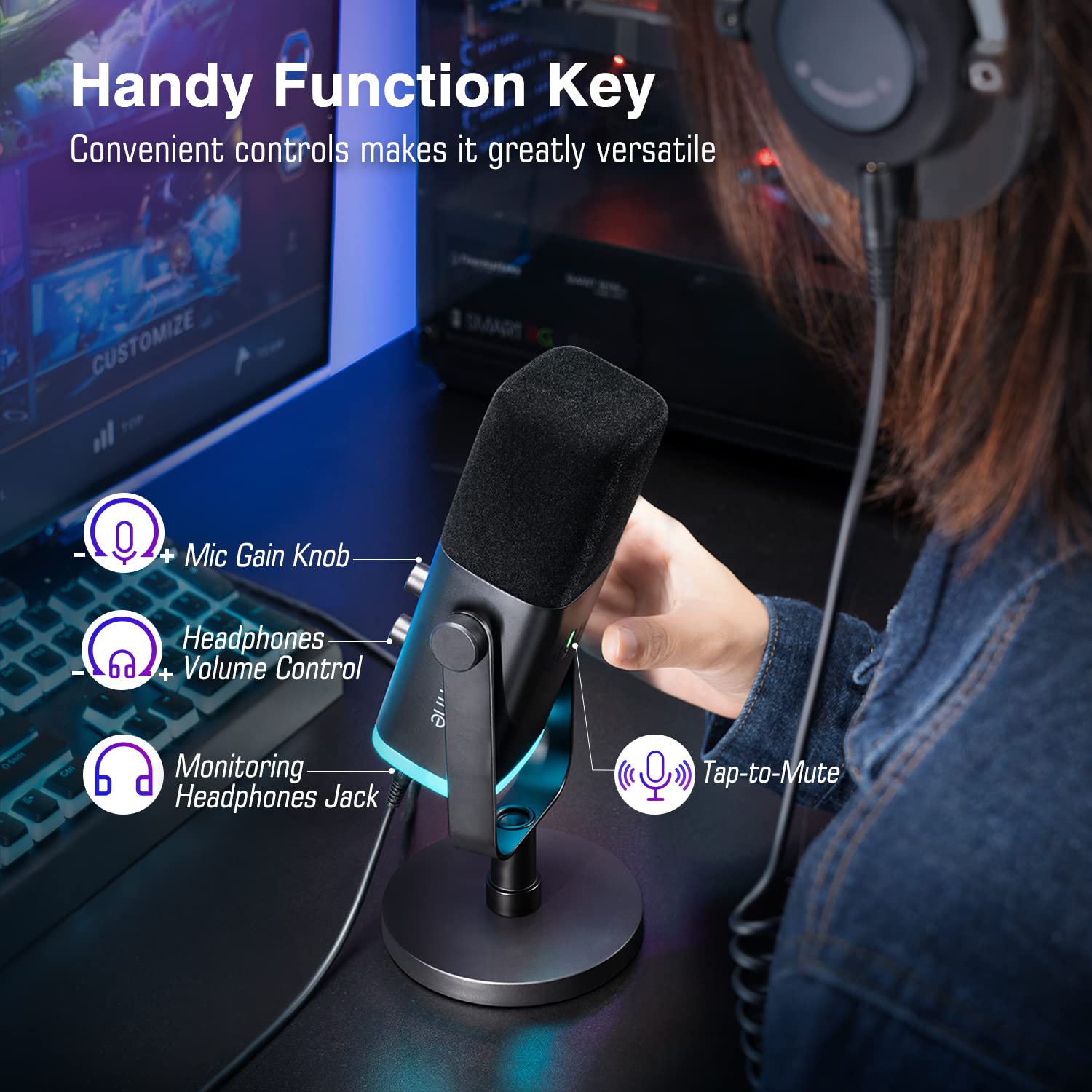 Foto 7 pulgar | Micrófono Fifine Am8 Xlr/usb Dinámico Para Grabación De Podcasts - Venta Internacional.