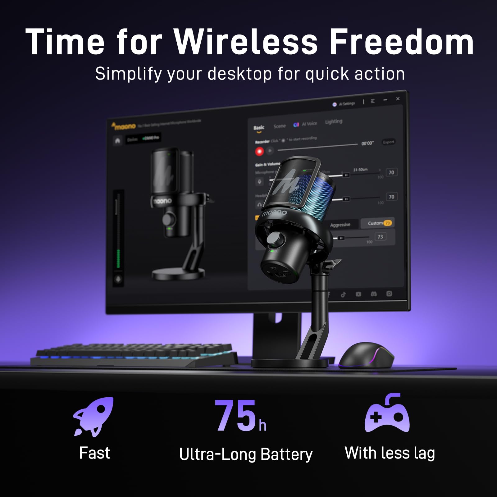 Foto 3 pulgar | Micrófono Inalámbrico Para Juegos Maono Dm40 Pro Con Cambio De Voz Ai - Venta Internacional.