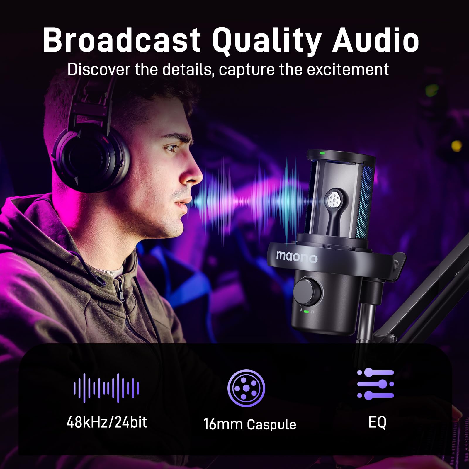 Foto 4 | Micrófono Inalámbrico Para Juegos Maono Dm40 Pro Con Cambio De Voz Ai - Venta Internacional.