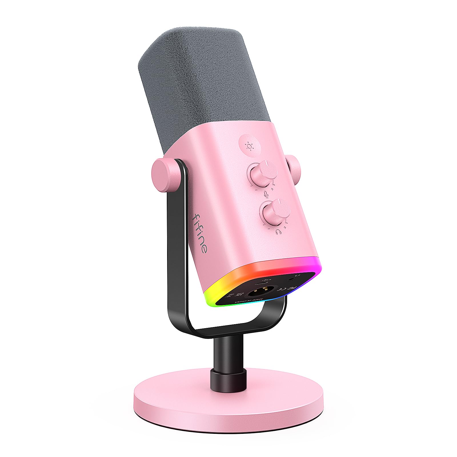 Foto 2 pulgar | Micrófono Fifine Xlr/usb Am8 Rosa Con Conector Para Auriculares Y Rgb - Venta Internacional.