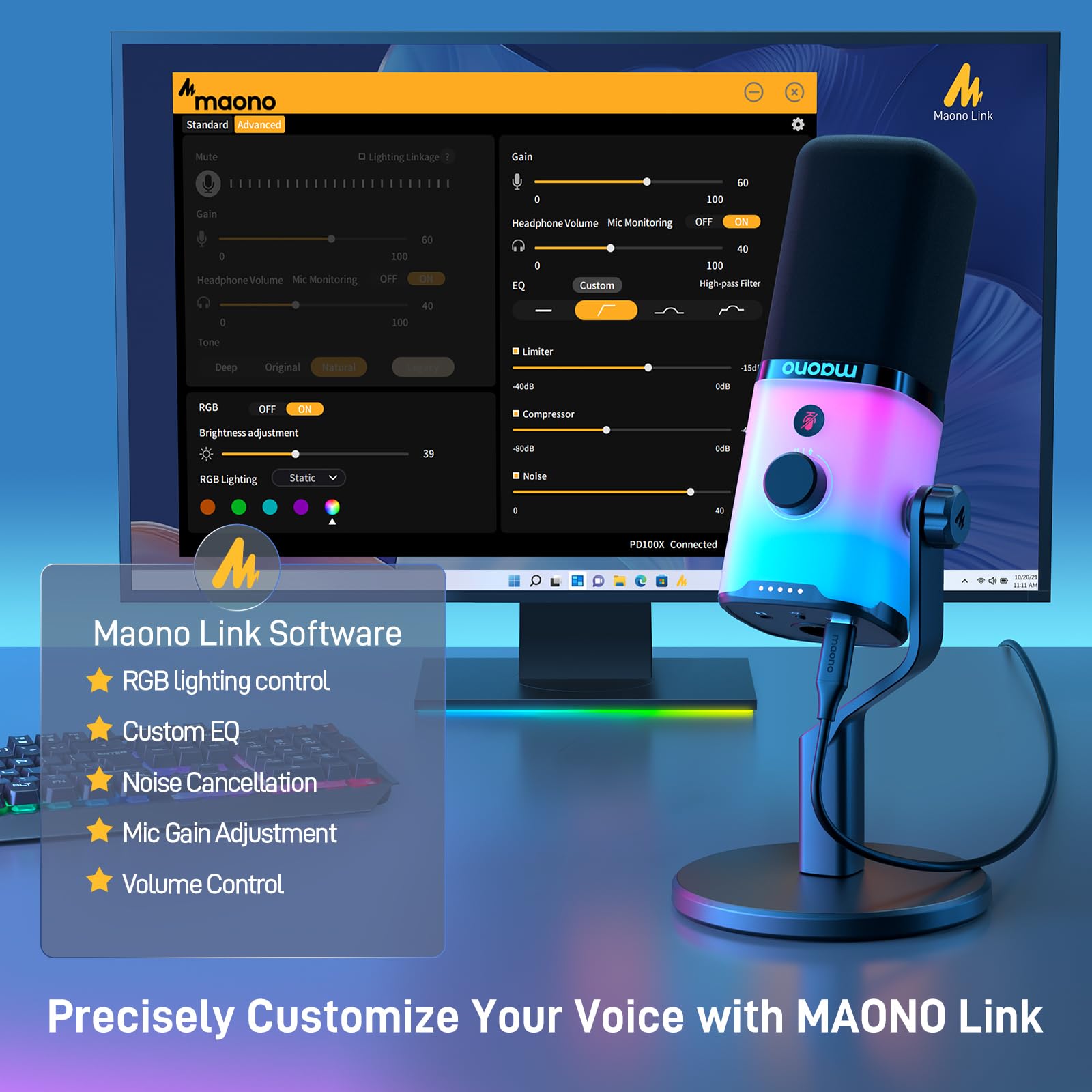 Foto 6 pulgar | Micrófono Para Videojuegos Maono Pd100x Xlr/usb Con Software Rgb - Venta Internacional.