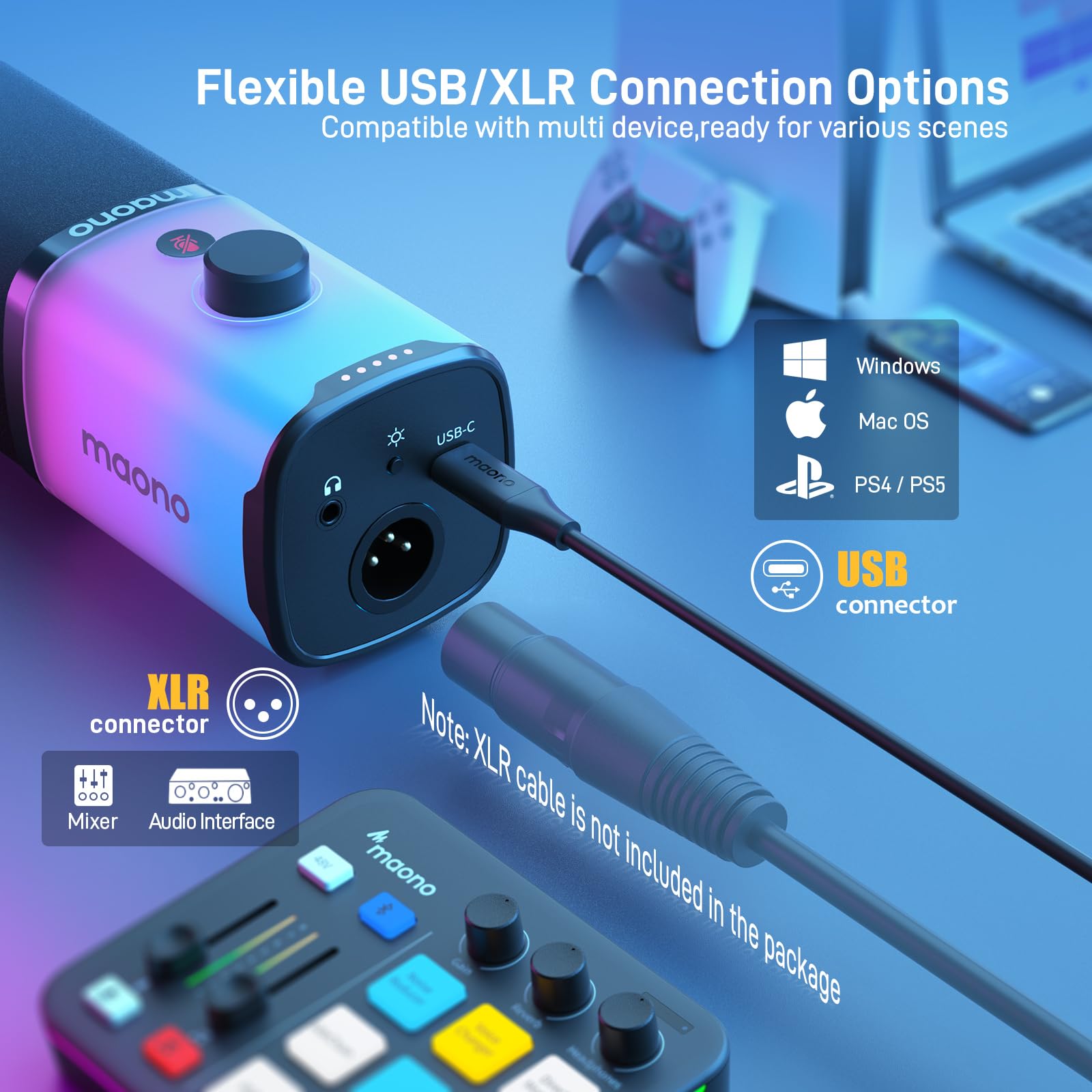 Foto 8 pulgar | Micrófono Para Videojuegos Maono Pd100x Xlr/usb Con Software Rgb - Venta Internacional.