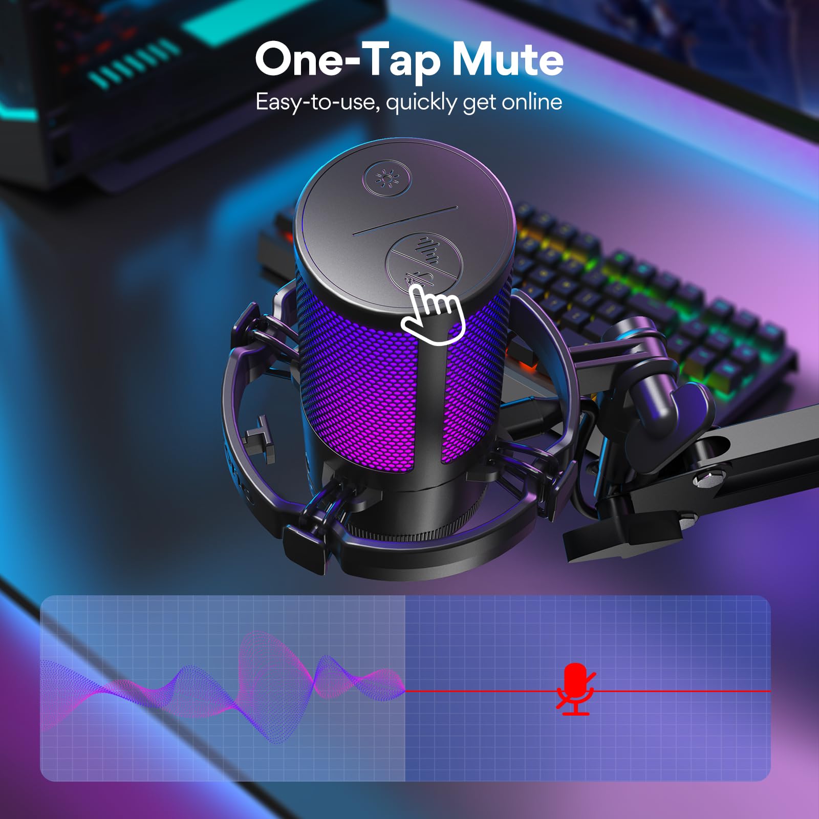 Foto 7 | Micrófono Usb Maono Gamerwave Dgm20s Con Brazo Auxiliar Y Rgb - Venta Internacional.