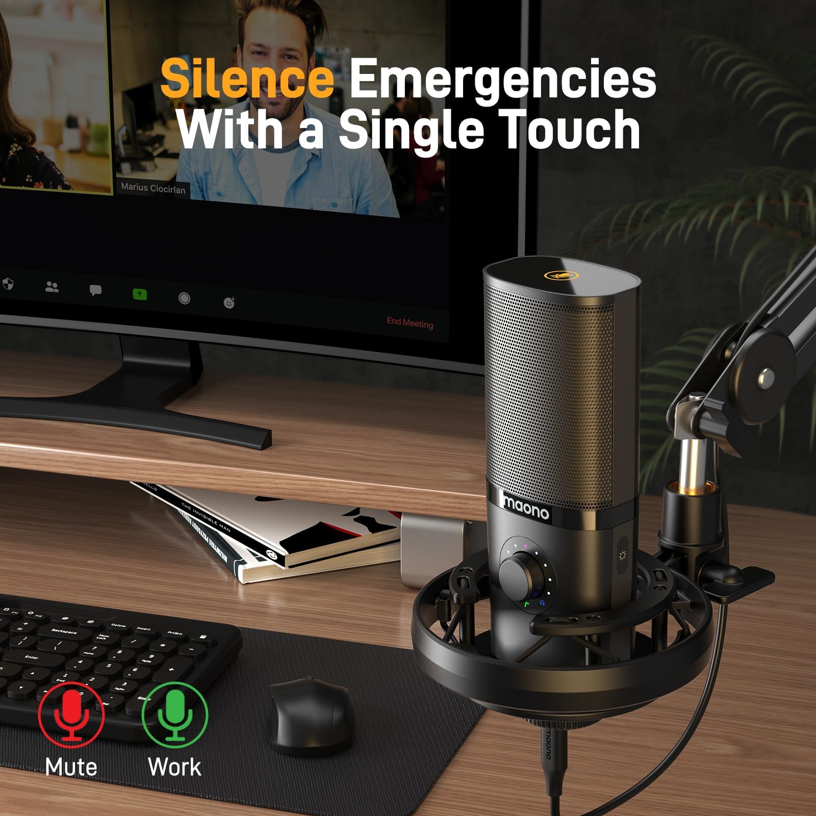 Foto 6 pulgar | Micrófono De Condensador Usb Maono Pm450 Con Soporte Amortiguador Y Brazo - Venta Internacional.