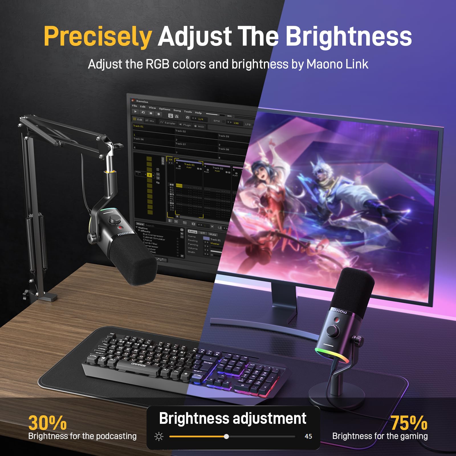 Foto 5 | Micrófono Para Juegos Maono Pd100xs Usb Xlr Con Boom Arm Y Software - Venta Internacional.