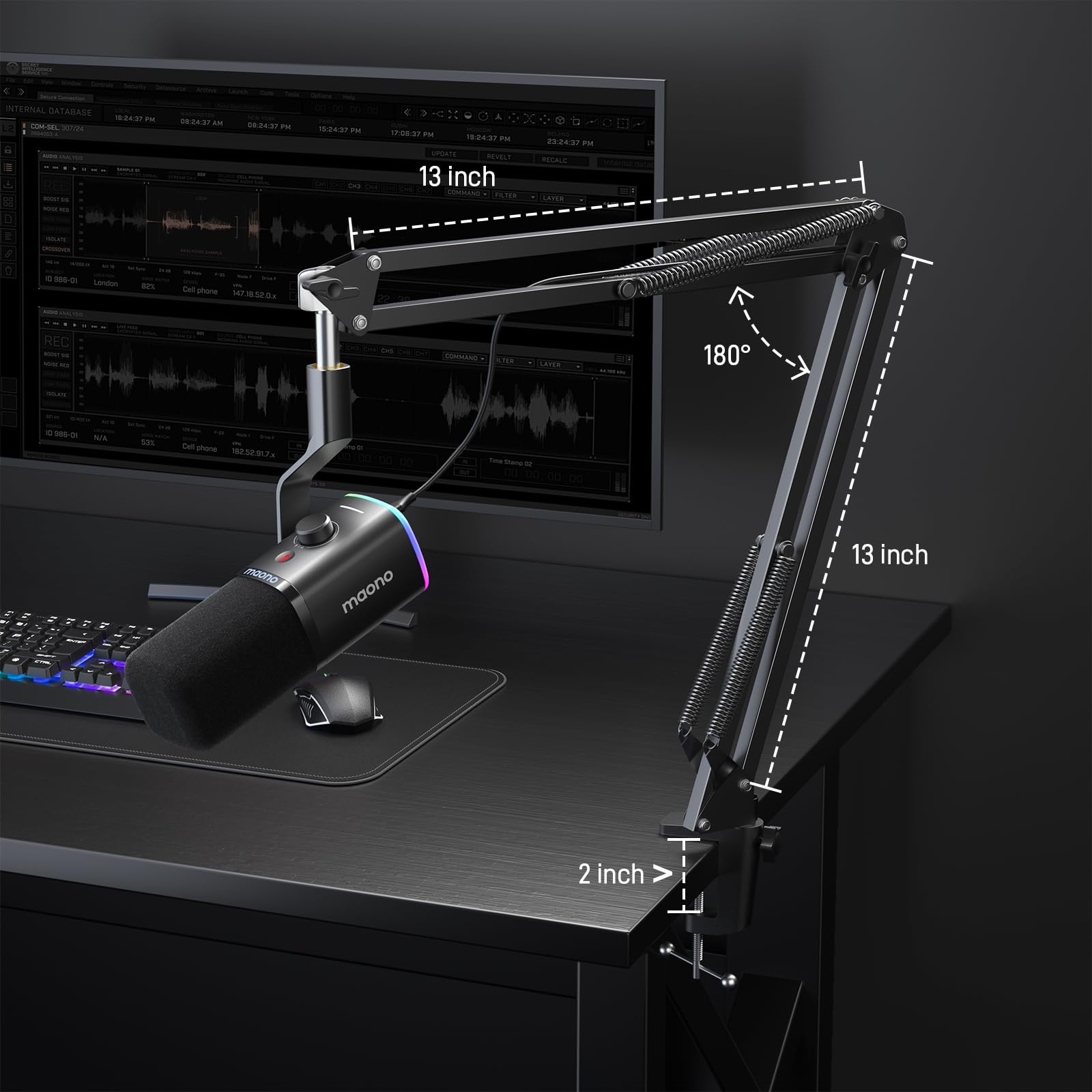 Foto 8 pulgar | Micrófono Para Juegos Maono Pd100xs Usb Xlr Con Boom Arm Y Software - Venta Internacional.
