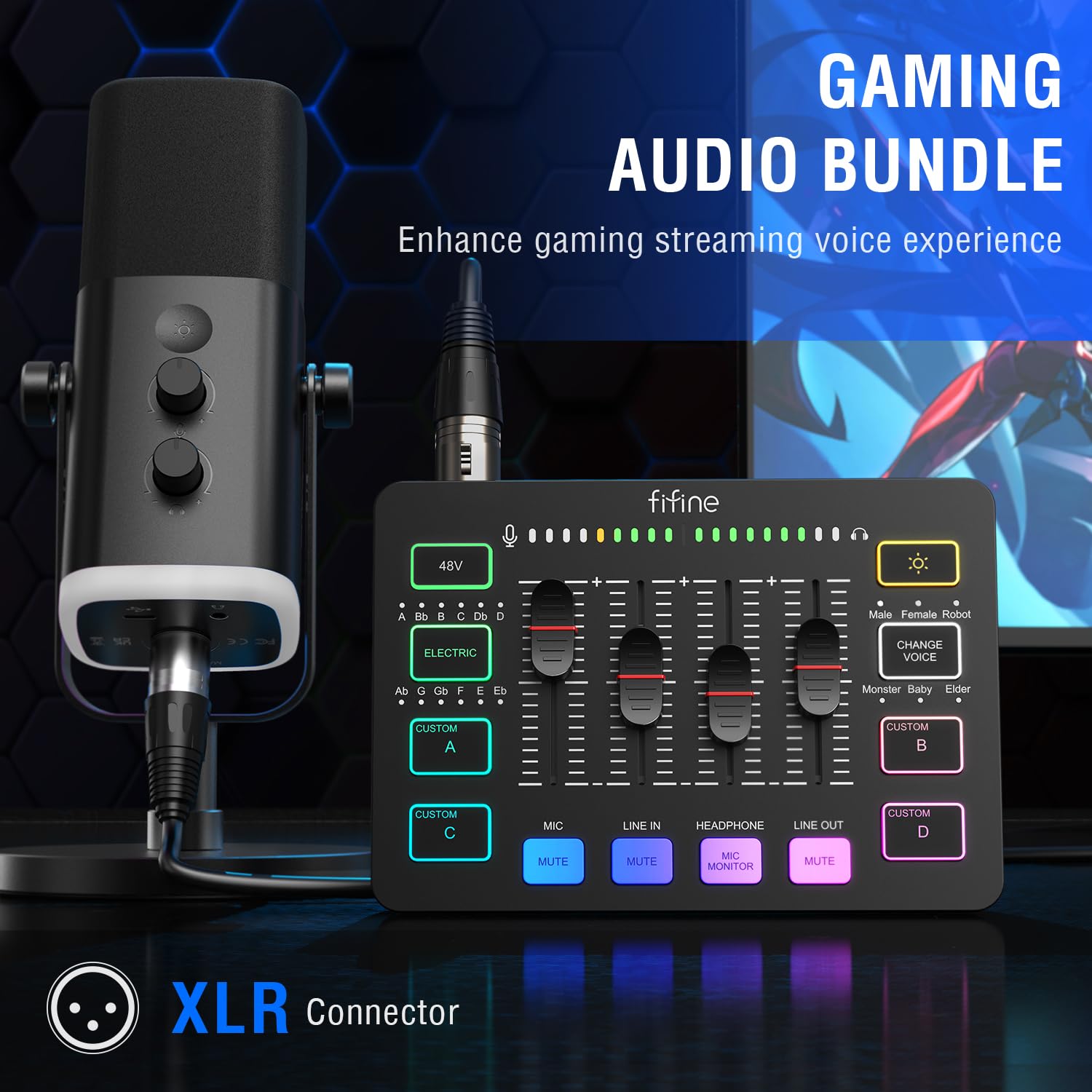 Foto 2 | Paquete De Equipo De Juego Fifine Dynamic Xlr/usb Micrófono - Venta Internacional.