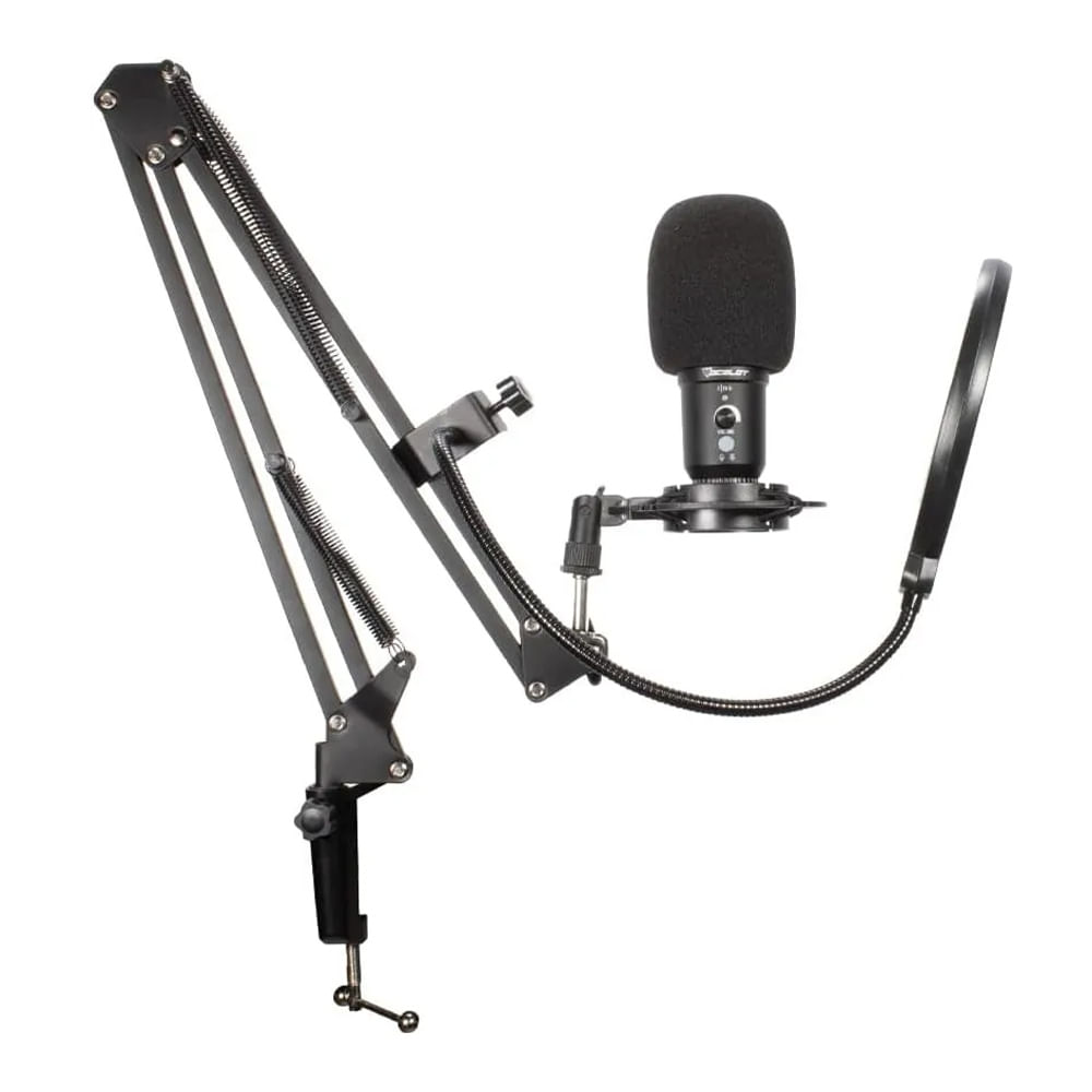 Set De Micrófono Para Streaming Ocelot Ogmic03 Conectividad Usb  Con Soporte Brazo Ajustable Y Filtro Pop  Negro