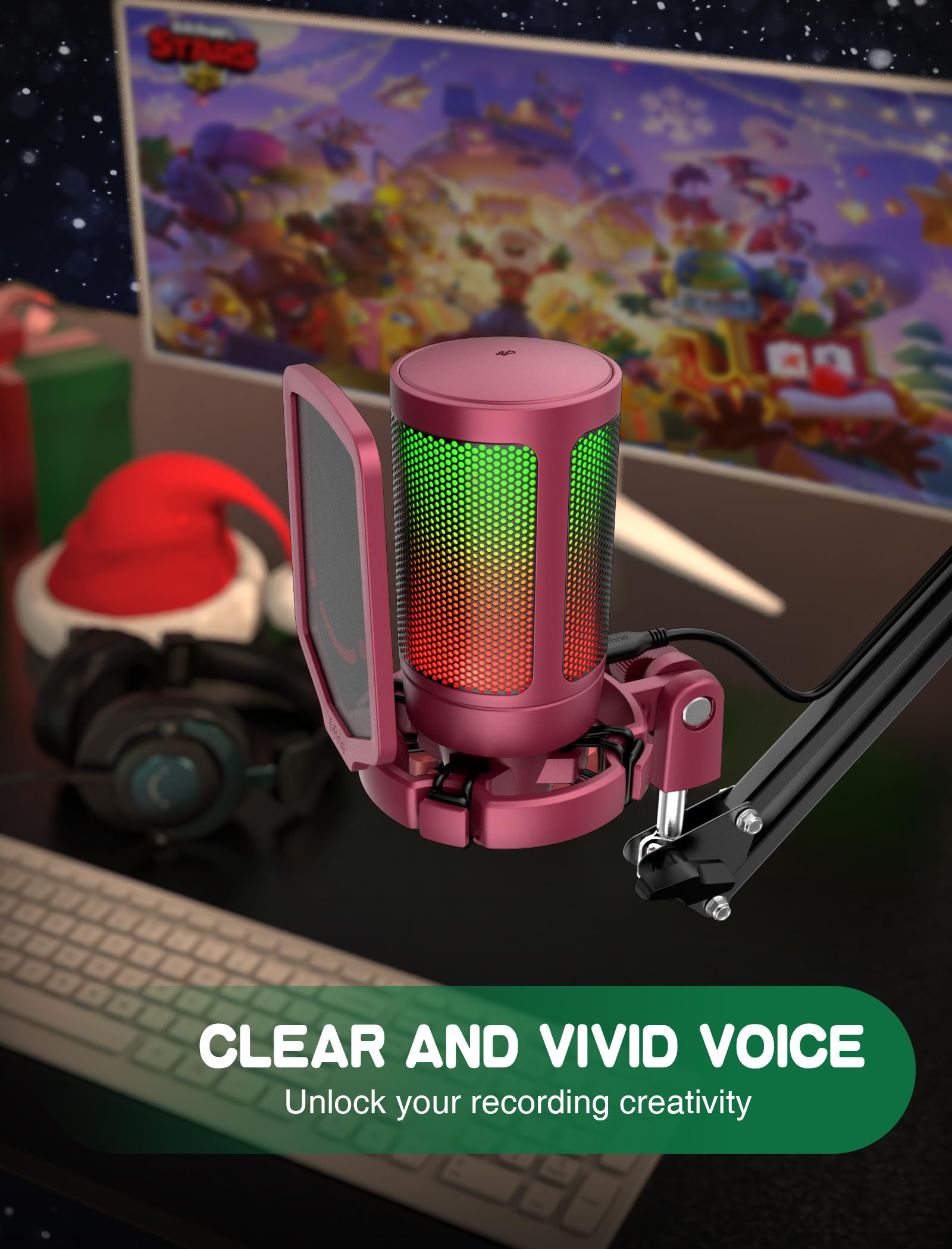 Foto 6 | Micrófono Usb Fifine Ampligame Pc Gaming Streaming Red - Venta Internacional.