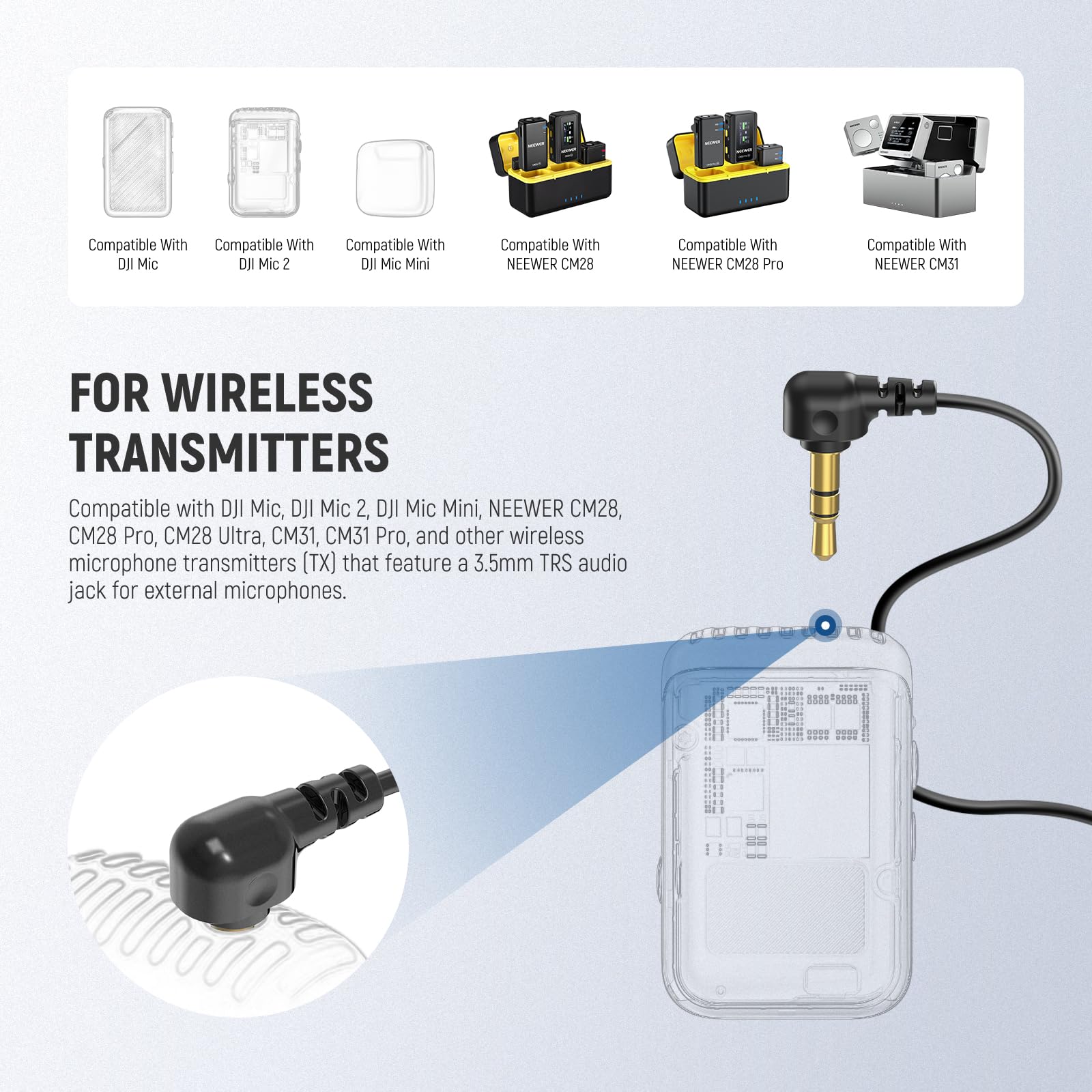 Foto 4 pulgar | Micrófono Lavalier Neewer Mini Condensador Con Cable De 6.6 Pies/2 M - Venta Internacional.