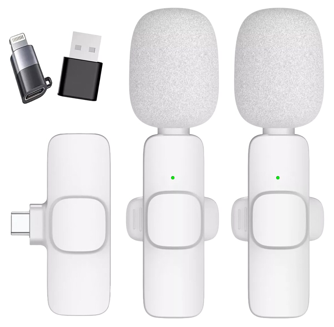 Micrófono Inalámbrico Para Iphone Ipad Android 2 Pcs Blanco $769