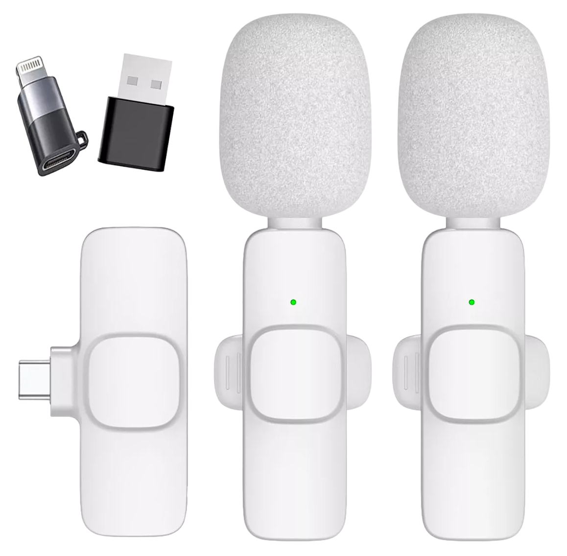 Micrófono Inalámbrico Para Iphone Ipad Android 2 Pcs Blanco