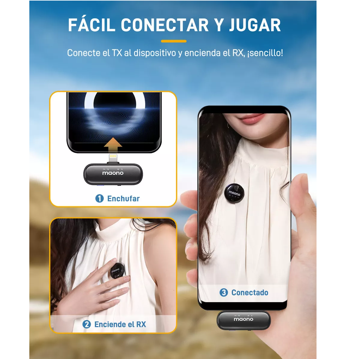 Foto 4 pulgar | Microfono Inalambrico De Solapa Para Iphone, Eo Safe Imports Esi-16090 Negro