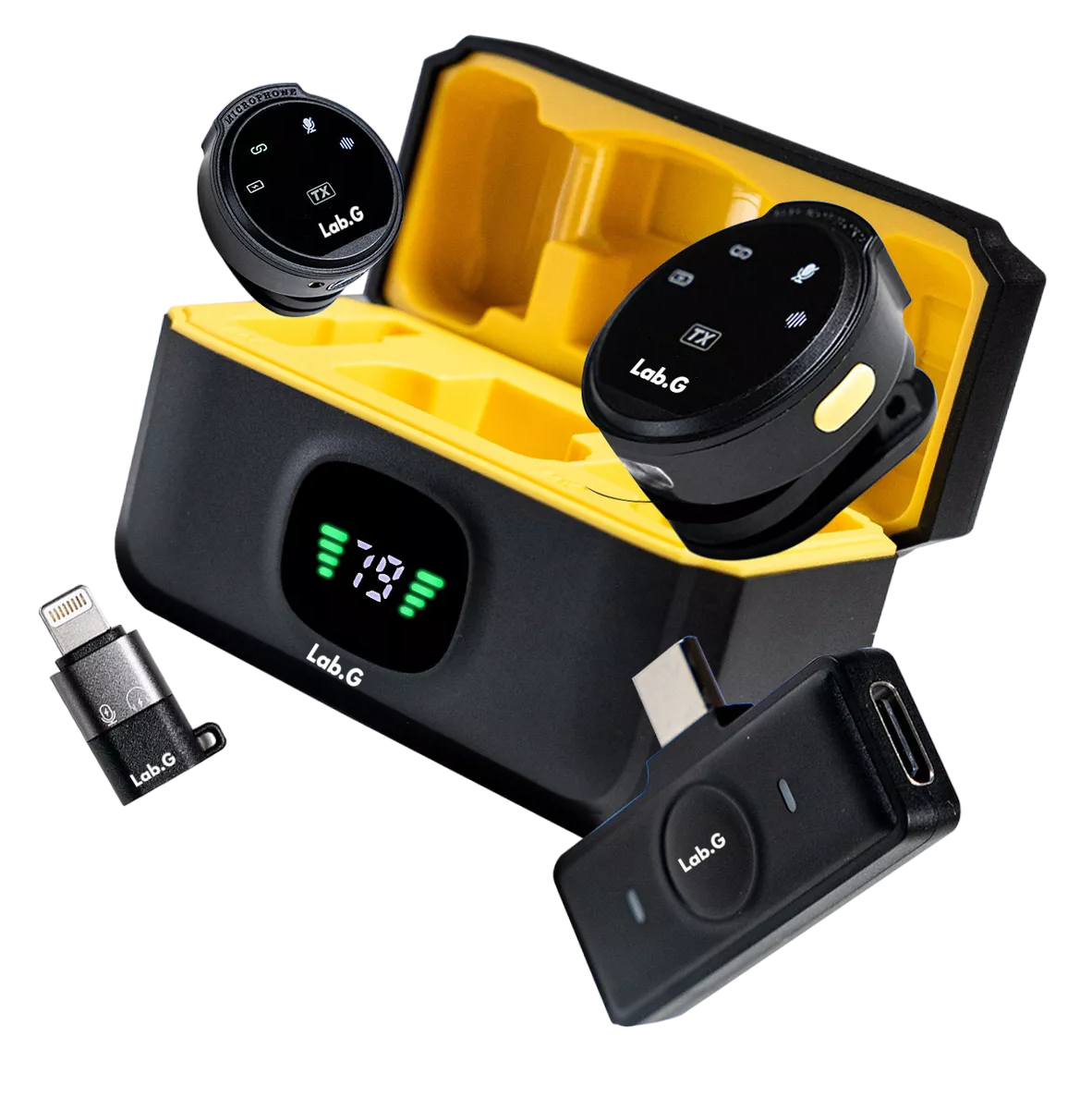 Foto 1 | Mini Micrófono De Solapa Inalámbrico Para Iphone Y Android Hi-fi 2 Pcs Amarillo Negro