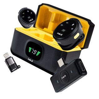 Foto 1 | Mini Micrófono De Solapa Inalámbrico Para Iphone Y Android Hi-fi 2 Pcs Amarillo Negro