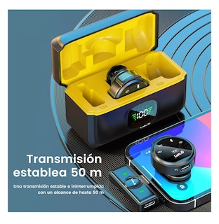 Foto 2 | Mini Micrófono De Solapa Inalámbrico Para Iphone Y Android Hi-fi 2 Pcs Amarillo Negro
