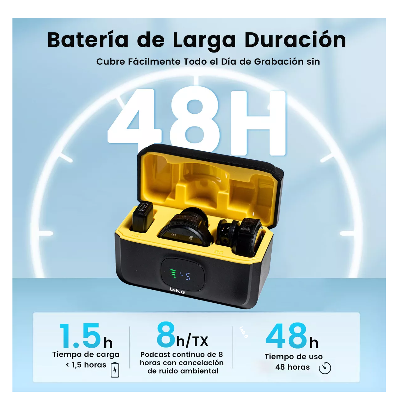 Foto 3 | Mini Micrófono De Solapa Inalámbrico Para Iphone Y Android Hi-fi 2 Pcs Amarillo Negro