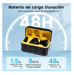 Foto 3 | Mini Micrófono De Solapa Inalámbrico Para Iphone Y Android Hi-fi 2 Pcs Amarillo Negro