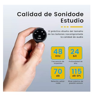 Foto 4 | Mini Micrófono De Solapa Inalámbrico Para Iphone Y Android Hi-fi 2 Pcs Amarillo Negro