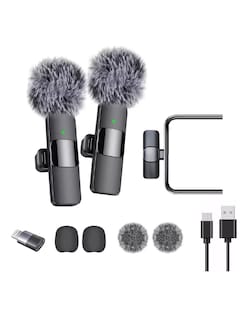 Foto 4 | 2pcs Micrófono De Mano Inalámbrico Negro + Gratis Termo Güish De Regalo