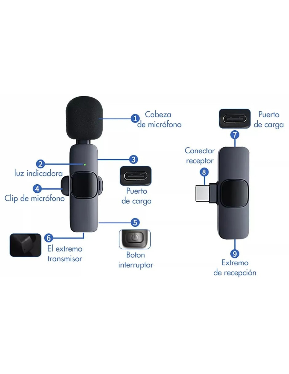 Foto 5 pulgar | Micrófono Lavalier Inalámbrico Bluetooth + Gratis Termo Güish De Regalo