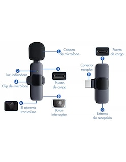 Foto 4 | Micrófono Lavalier Inalámbrico Bluetooth + Gratis Termo Güish De Regalo