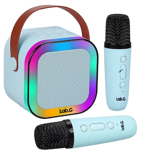 Foto 1 | Altavoz Bluetooth Lab.g Portátil Máquina Karaoke Con 2 Micrófonos Azul Acero