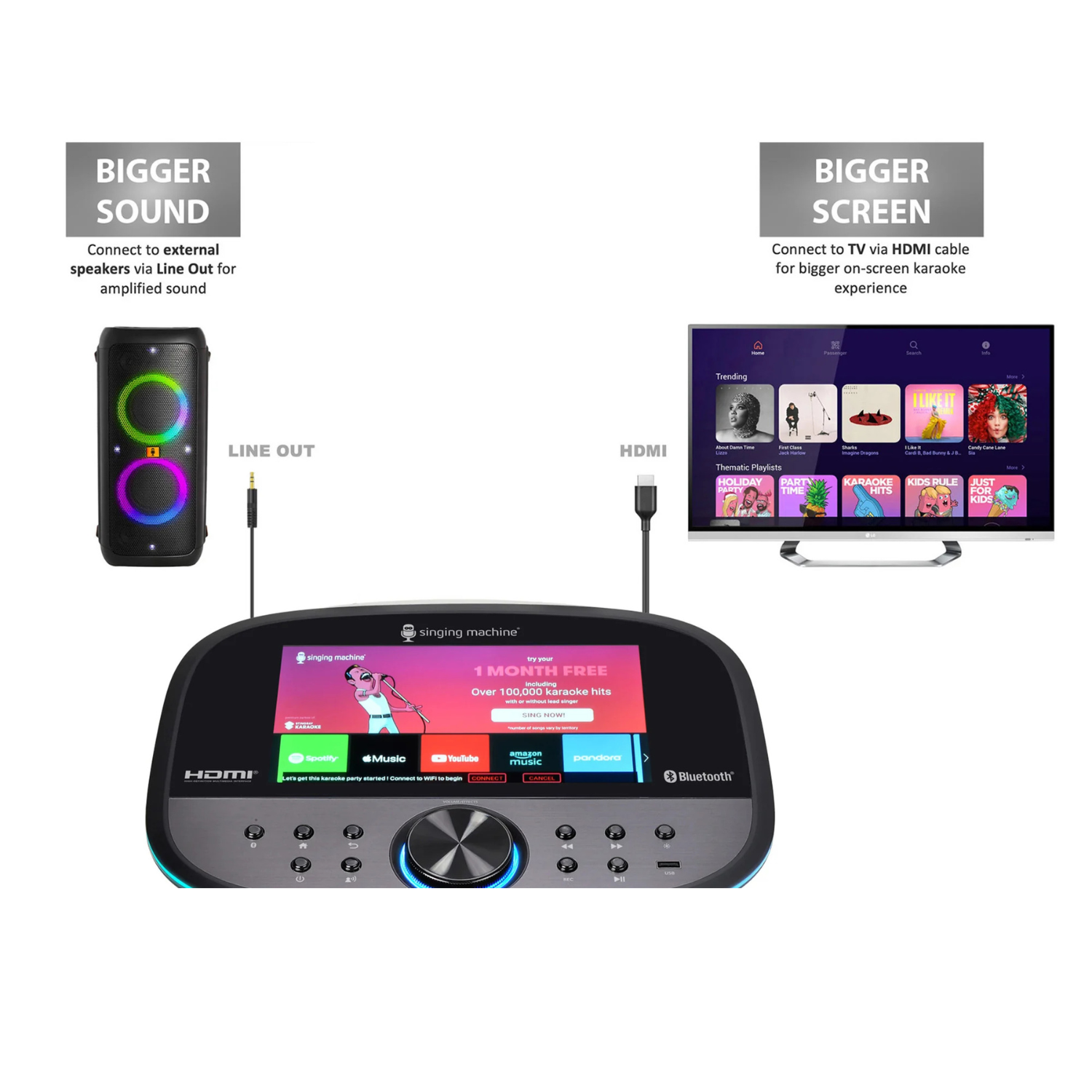 Foto 6 pulgar | Karaoke The Singing Machine Wifi con Pantalla Táctil 10.1 Pulgadas Bluetooth