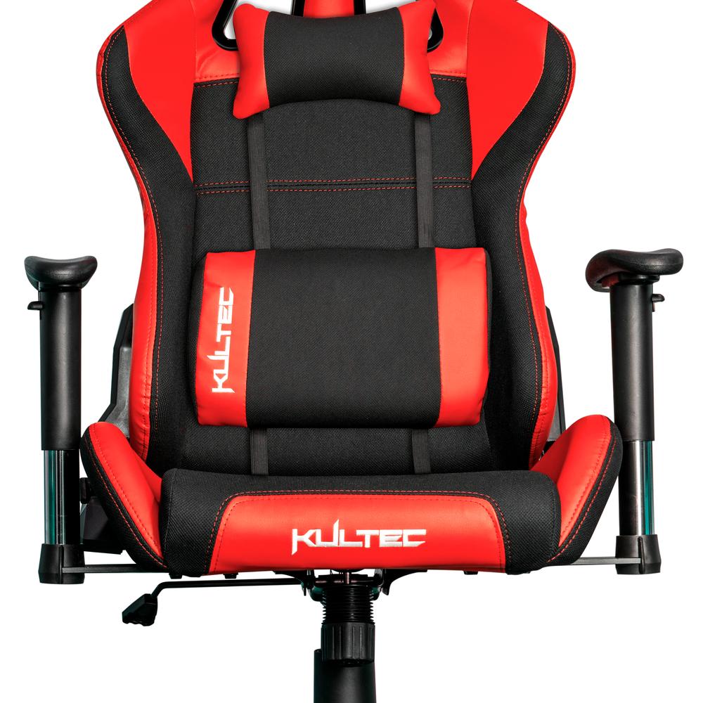 Foto 4 pulgar | Silla Gamer Kultec Serie X2 Ergonómica Vinipiel Reclinable Color Rojo