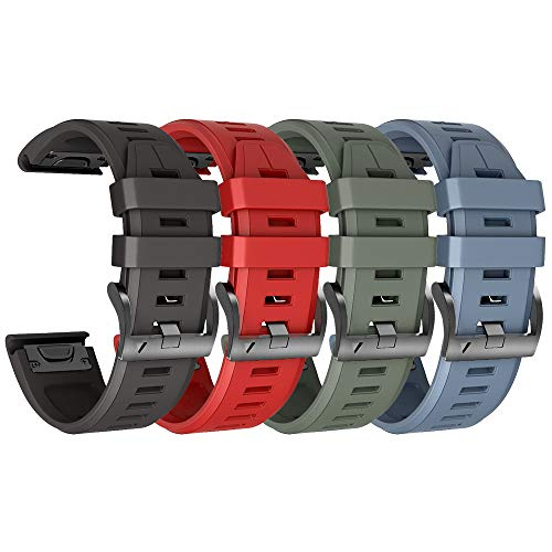 Foto 2 pulgar | Venta Internacional - Ancool Compatible Con Garmin Fenix ​​5x Plus Band 26 Mm Fit Silicone Silicone Strap Ree